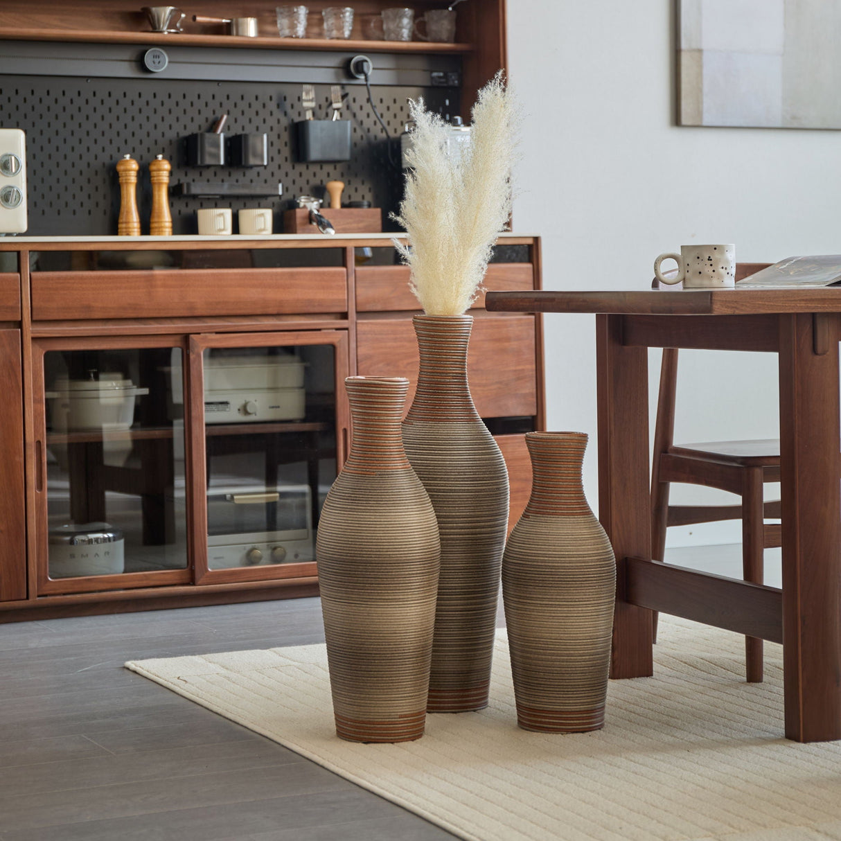 Classic And Neat Floor Vase, High Independent Flower Stand (Set of 3)