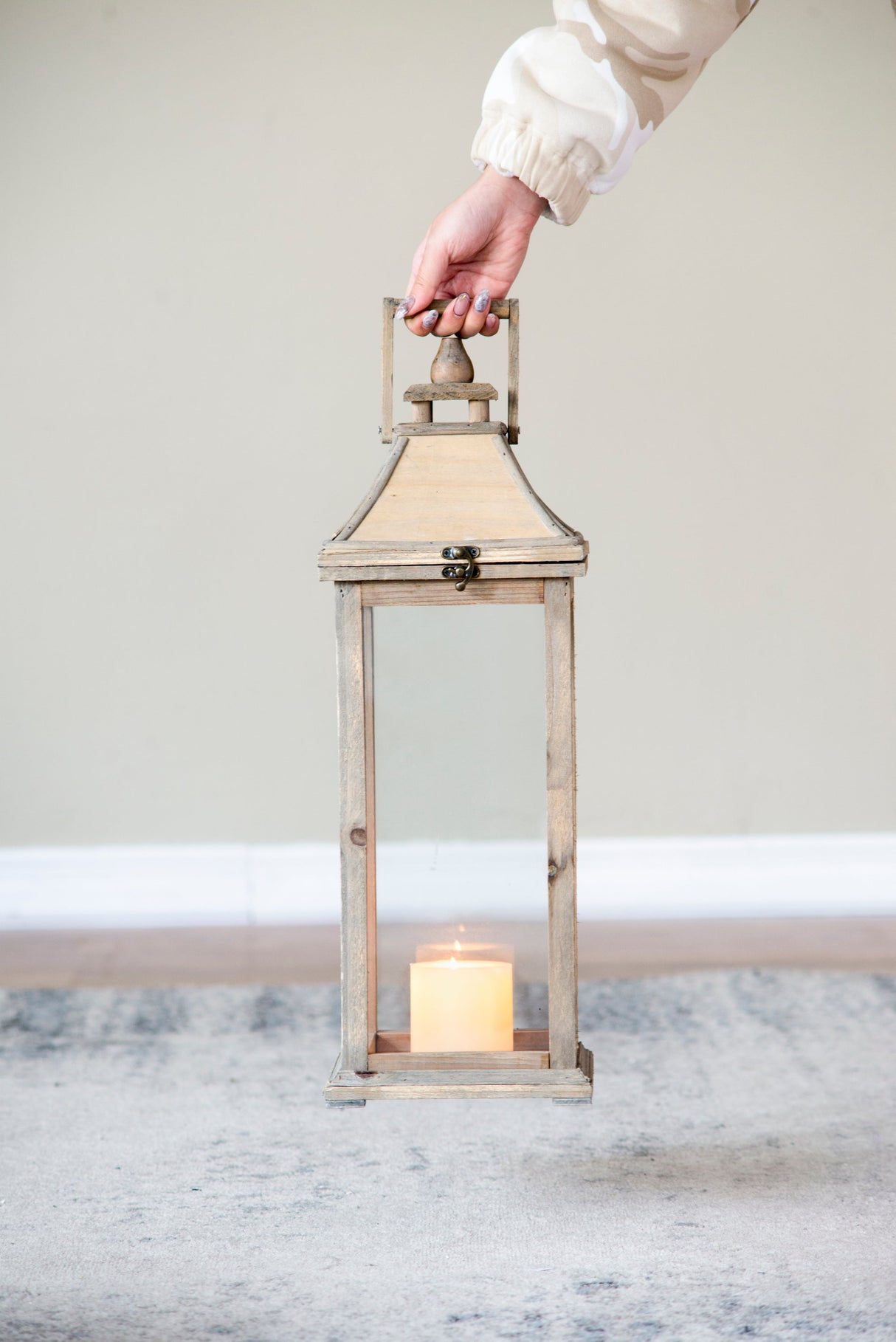 Wooden Candle Lantern Decorative, Hurricane Lantern Holder