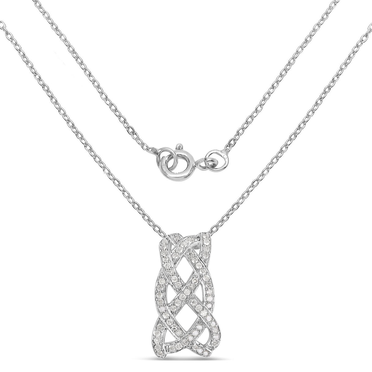 0.54 Carat Genuine White Diamond .925 Sterling Silver Pendant