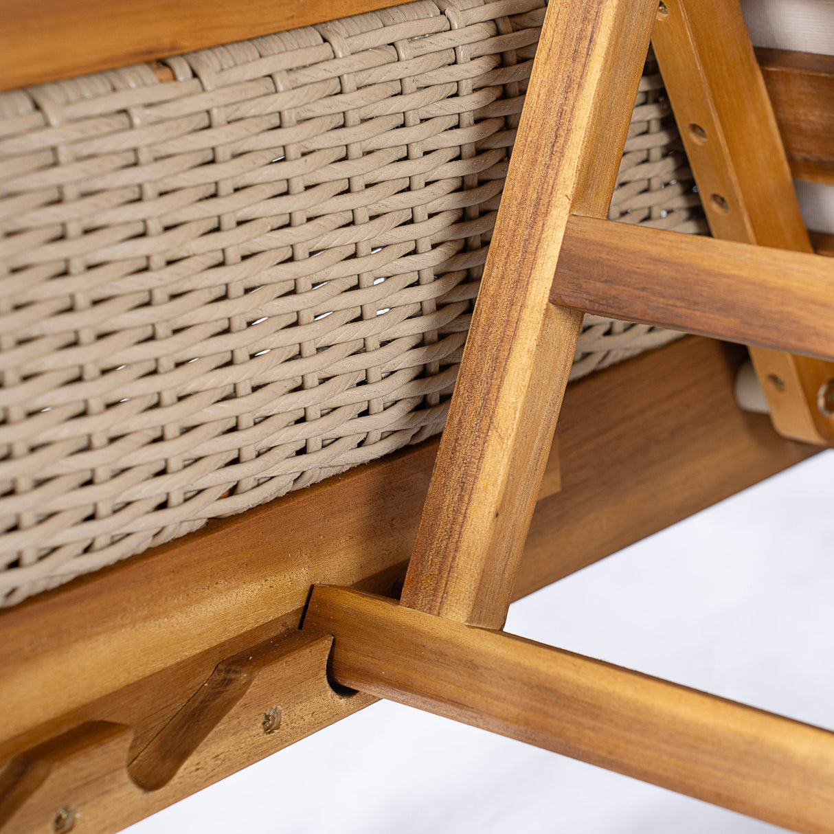 76.8' Solid Acacia Wood Sun Lounger Set of 2 with Cushions
