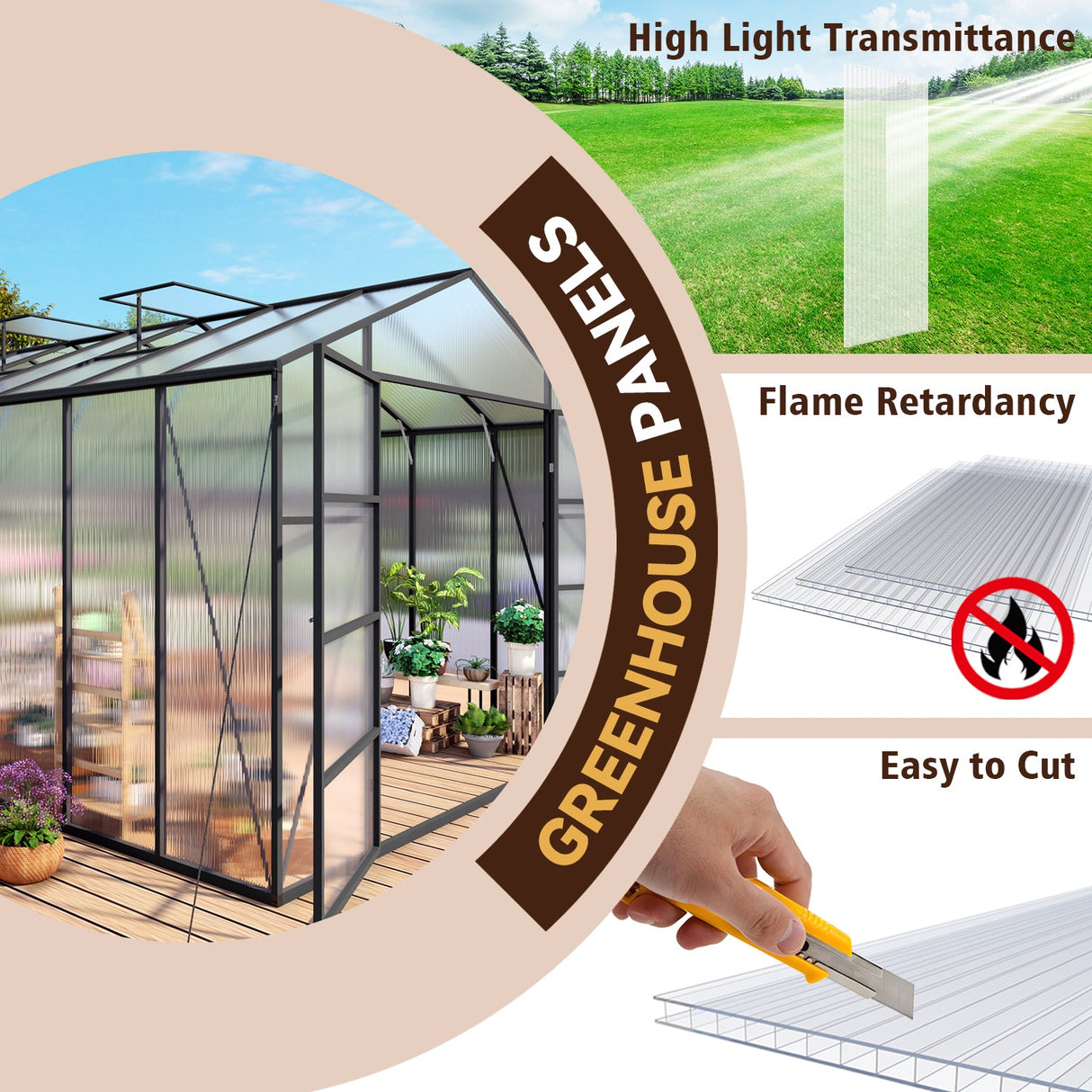 4' x 2' Twin-Wall Polycarbonate Greenhouse Panels (10 Pack)