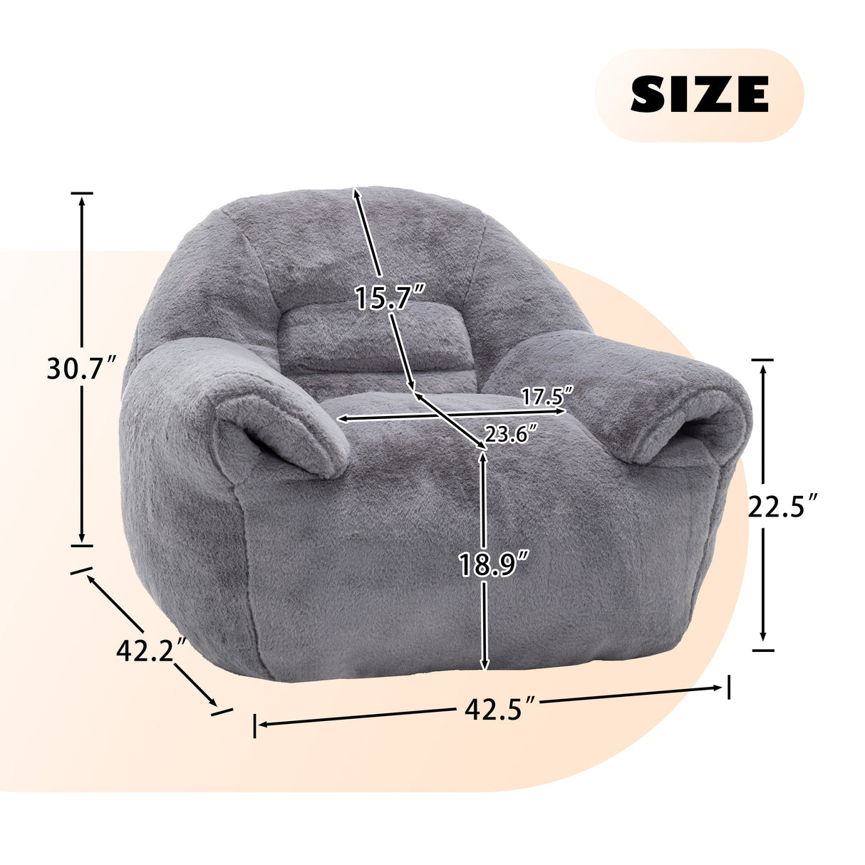 Comfy Bean Bag Chair with Back Support