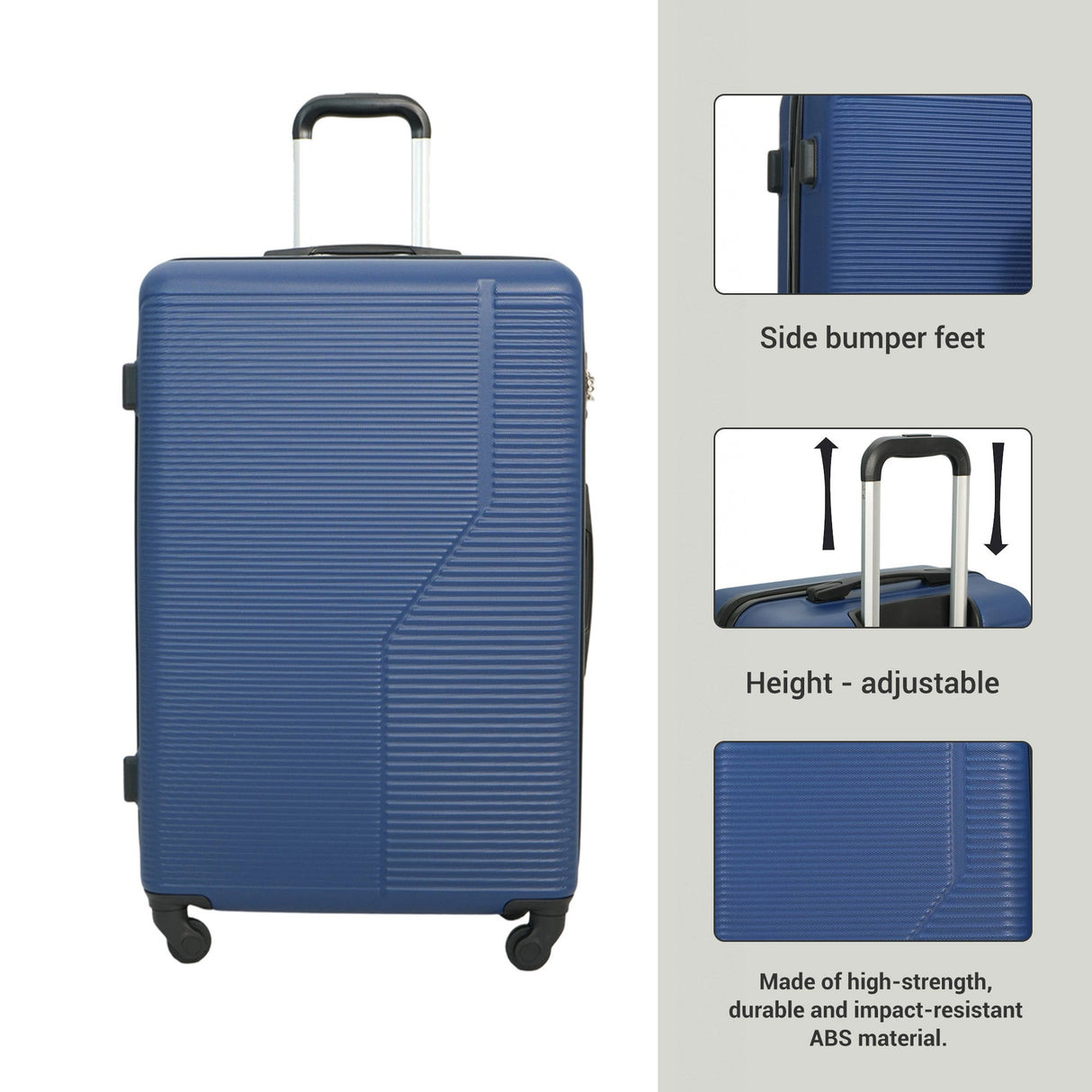 7-Piece ABS Luggage Set with Spinner Wheels and TSA Lock