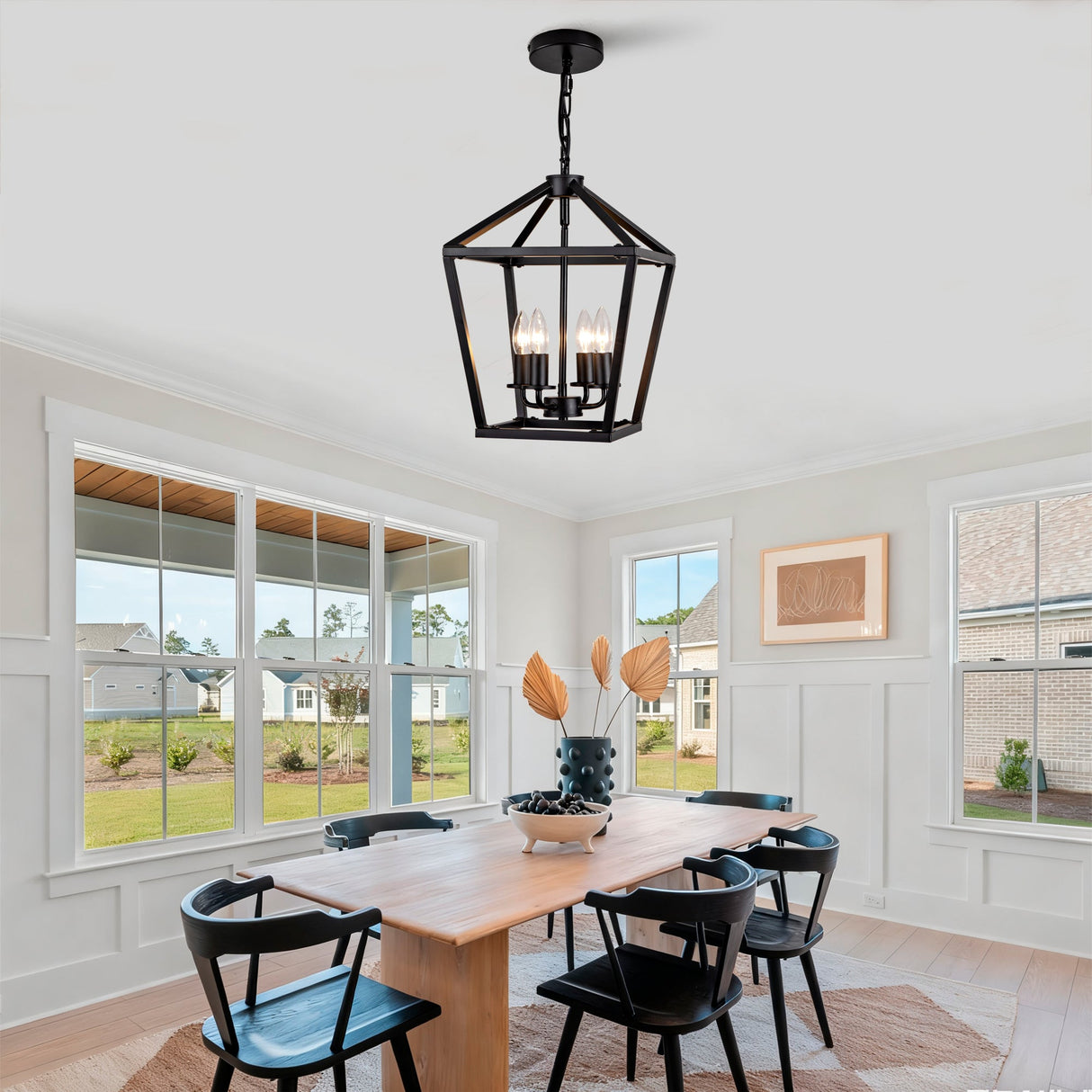 Farmhouse Lantern Chandelier 4-Light