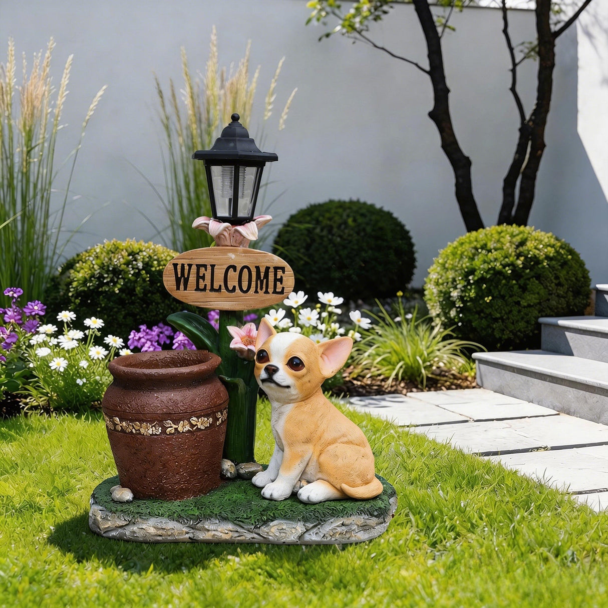 Sitting Corgi Dog Planter Outdoor Decor