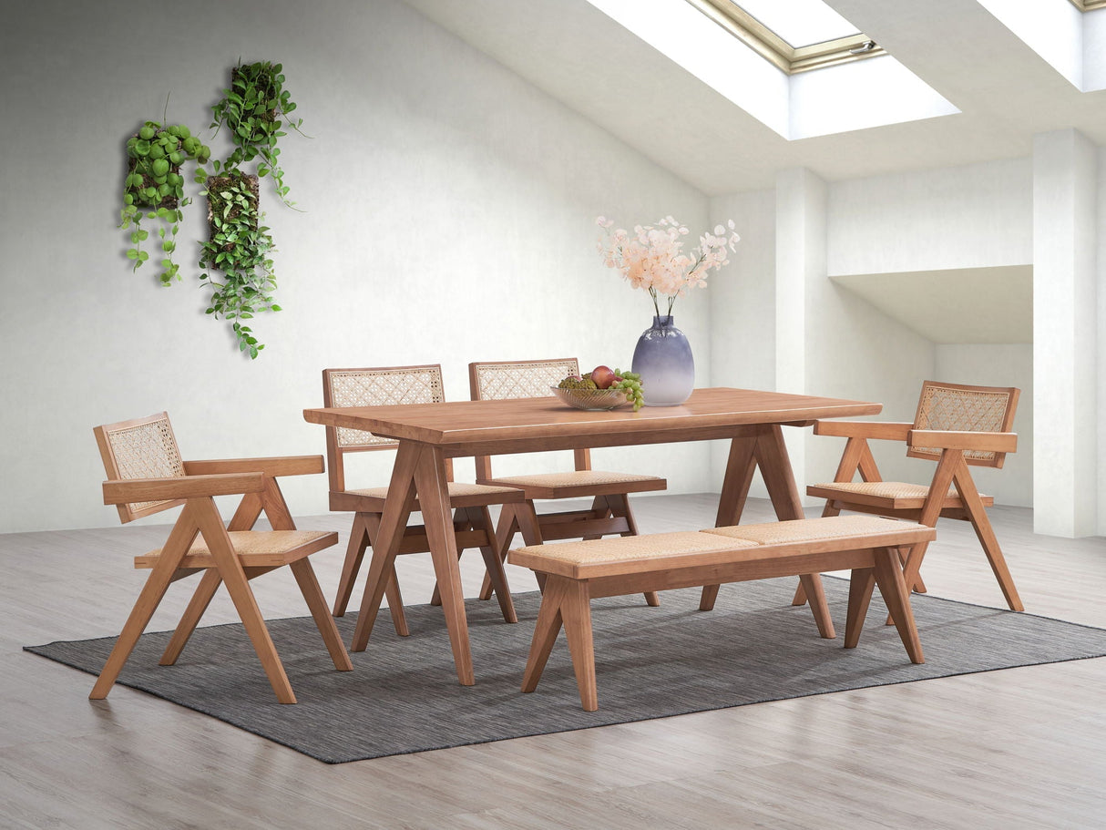 Valentina 6 Piece Patio Furniture Set - Rattan / Natural