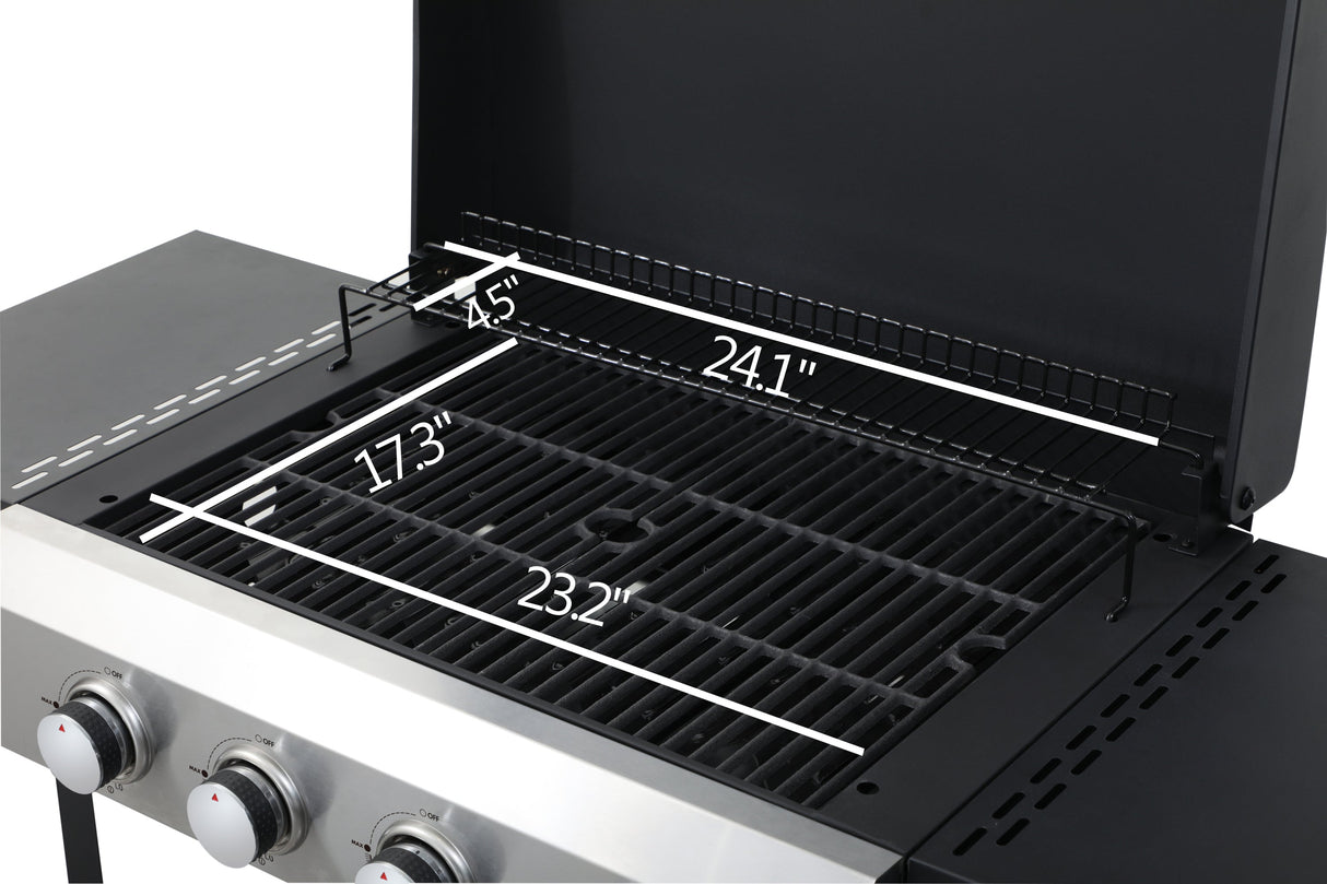 4-Burner Propane Gas BBQ Grill with Stainless Steel Plancha