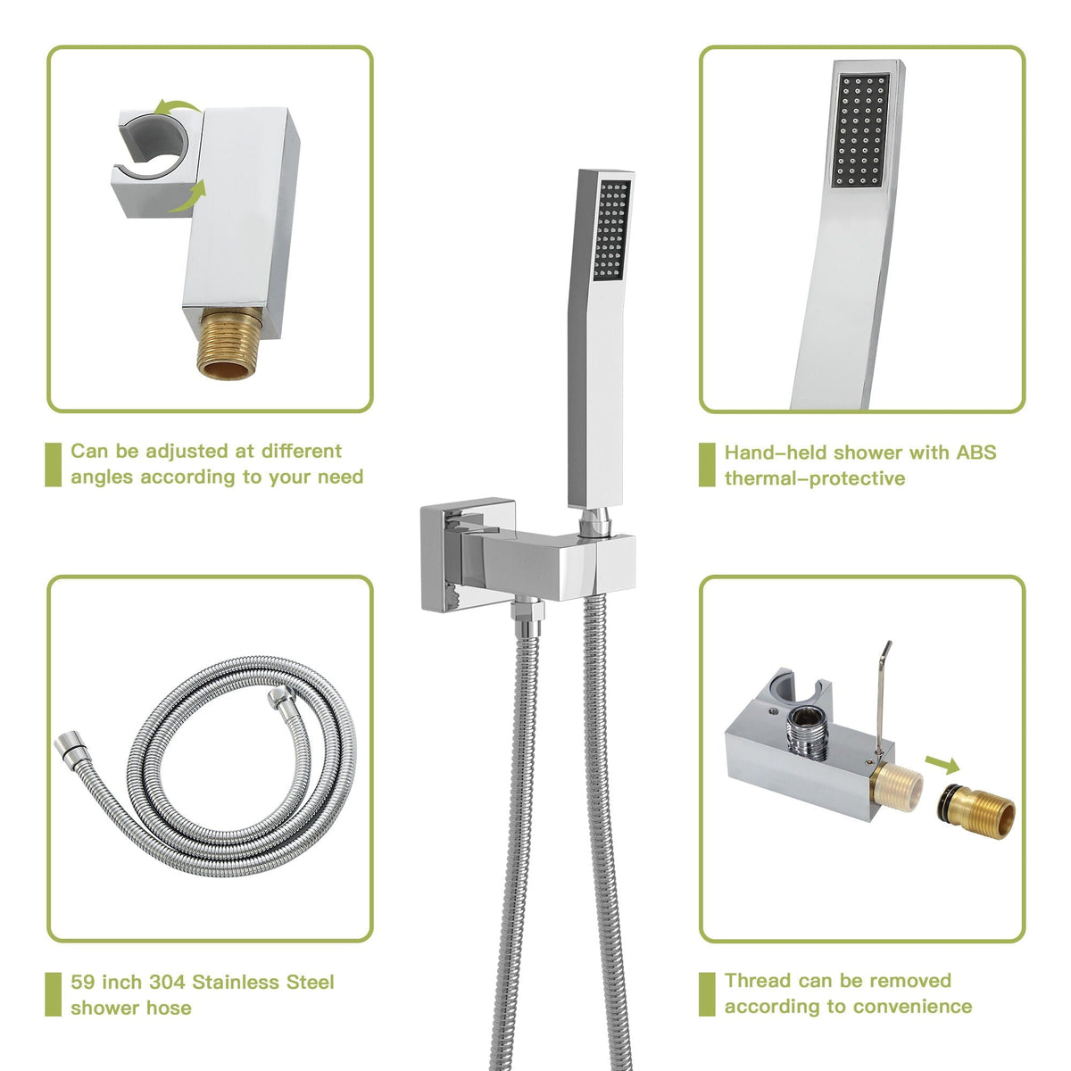 Dual Shower Head System with Ceiling Mount and Rough-In Valve - Pearl Silver, Black, or Gold