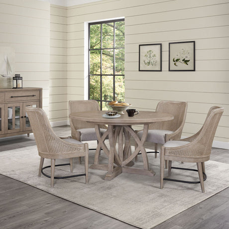 6-Piece-Cane-Back-Dining-Collection-with-Expandable-Table-&-Server-Kitchen-&-Dining-Furniture-Sets