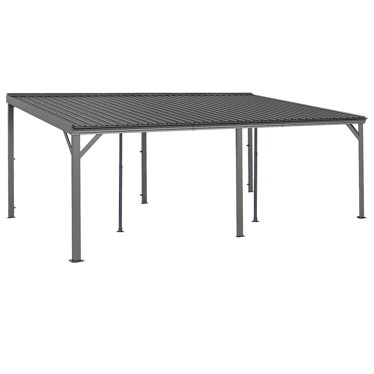 12x20FT Lean To Gazebo with Steel Roof