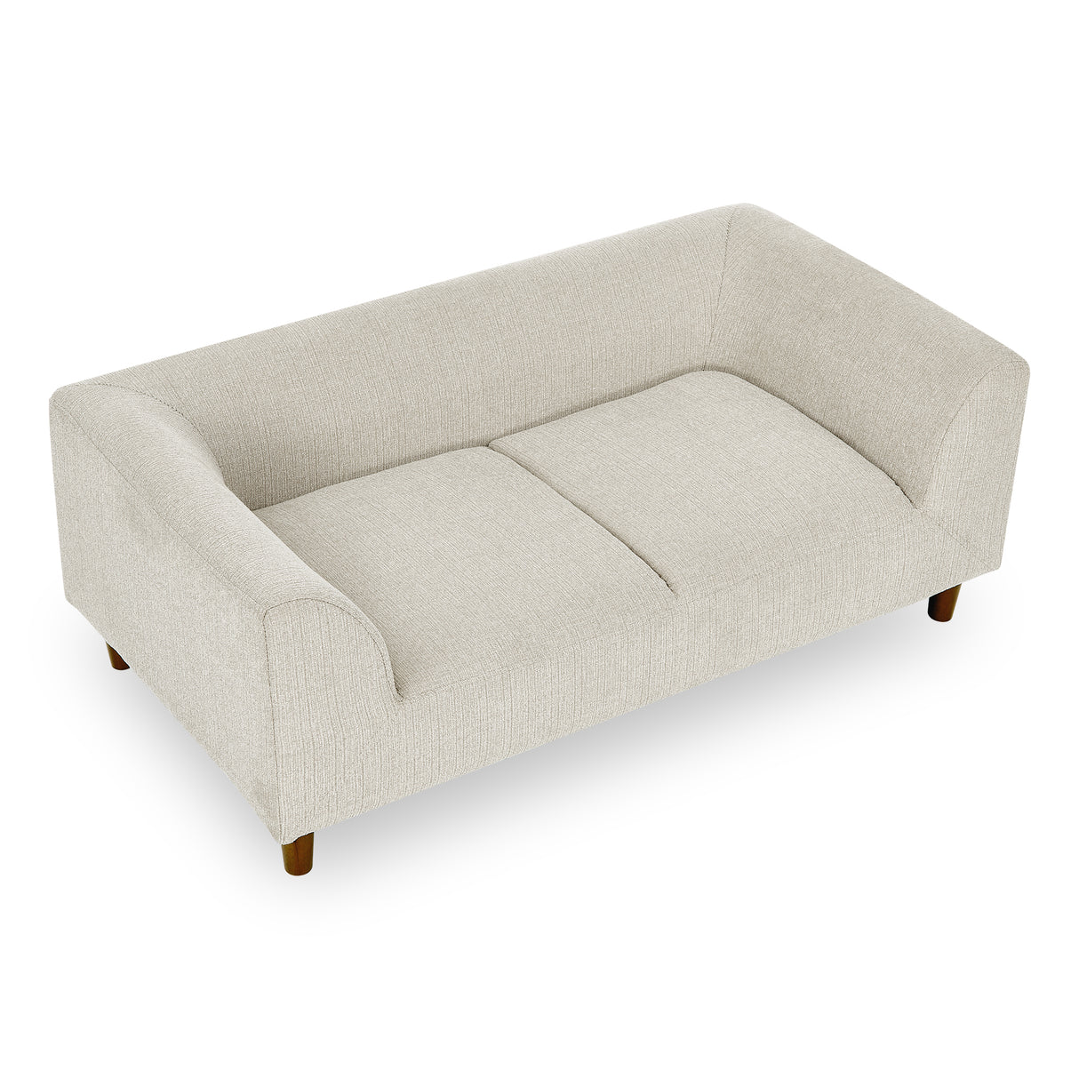 Modern Rectangular Pet Sofa with Backrest and Armrests, Beige Linen