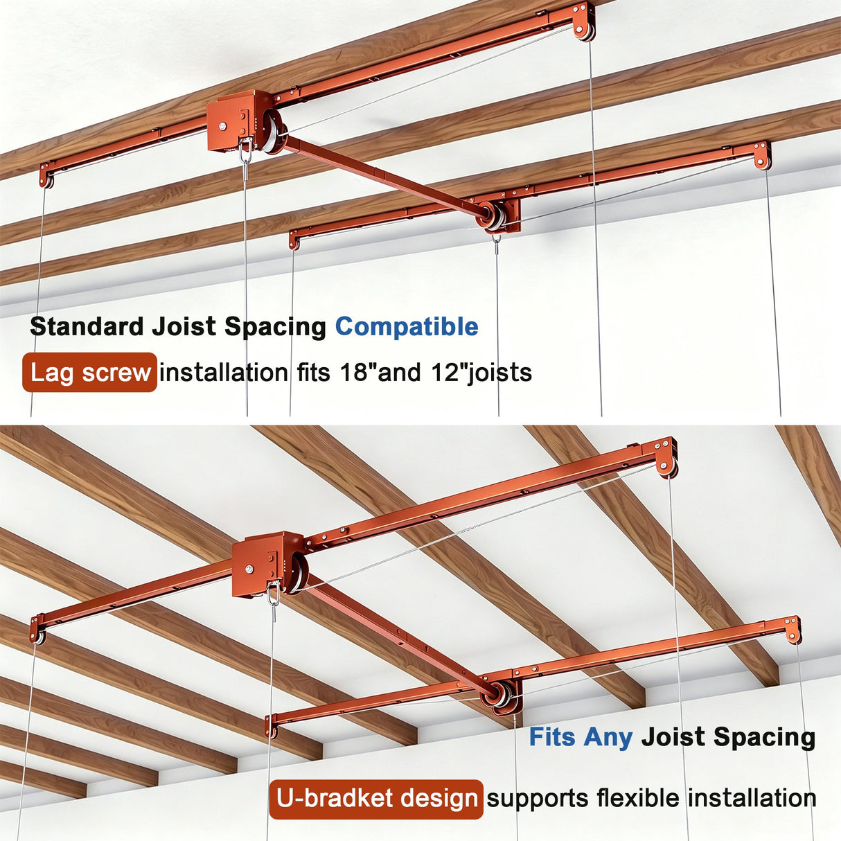 Orange Overhead Garage Storage Rack 3x6 FT