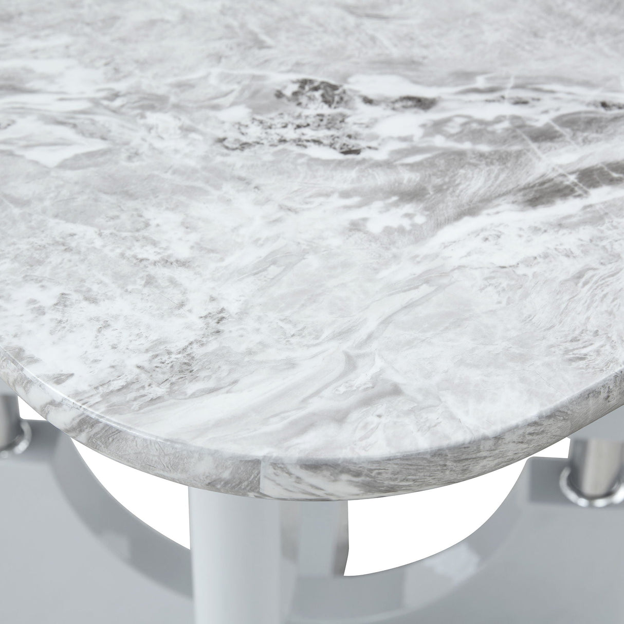 Modern Dining Table With Sleek Hollow-Out Frame And Accents