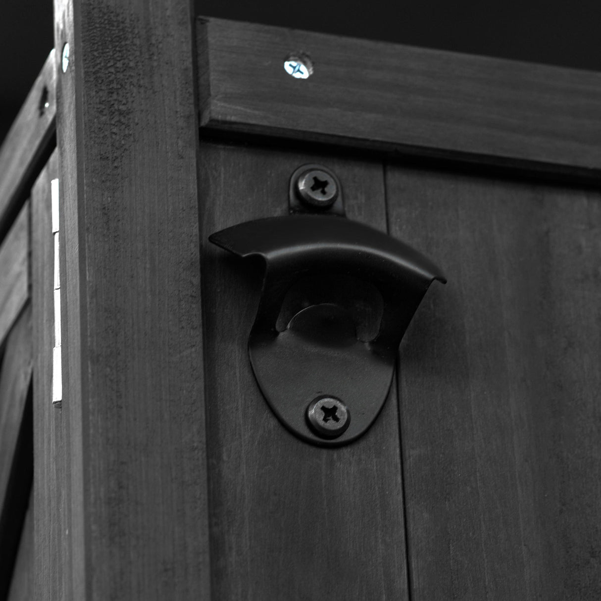 K&K Outdoor Kitchen Island with Rolling Bar Cart and Storage Cabinet