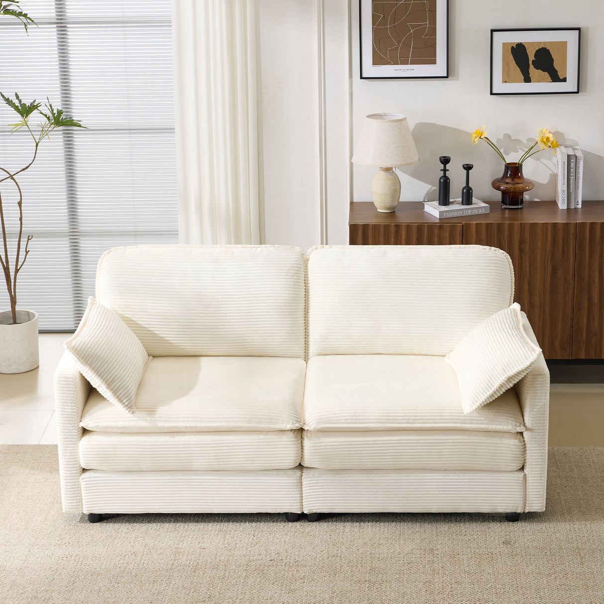 69" Plush Cloud Loveseat: Modular 2-Seater Sectional Sofa
