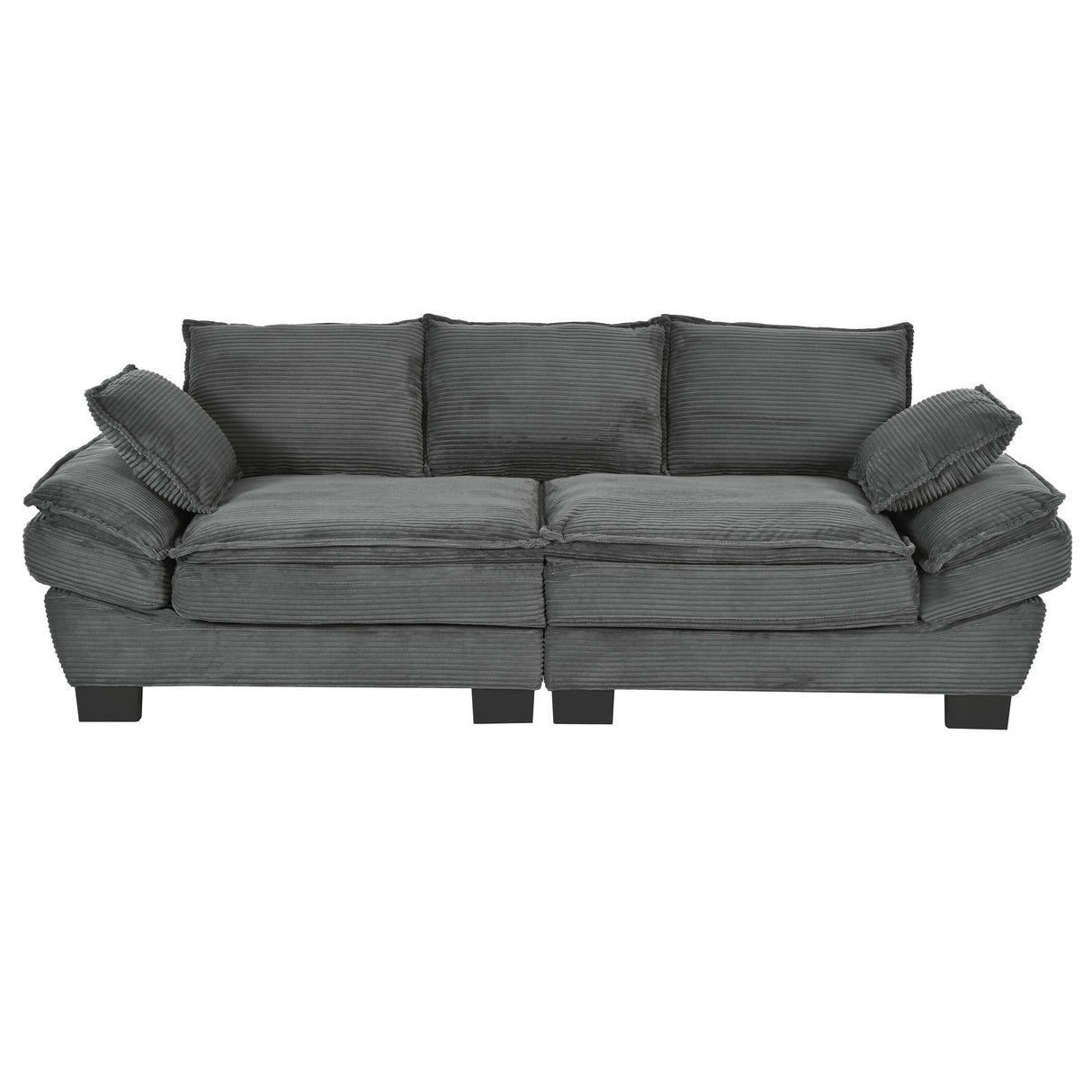 U-Style 85.4" Modern Curved Sofa