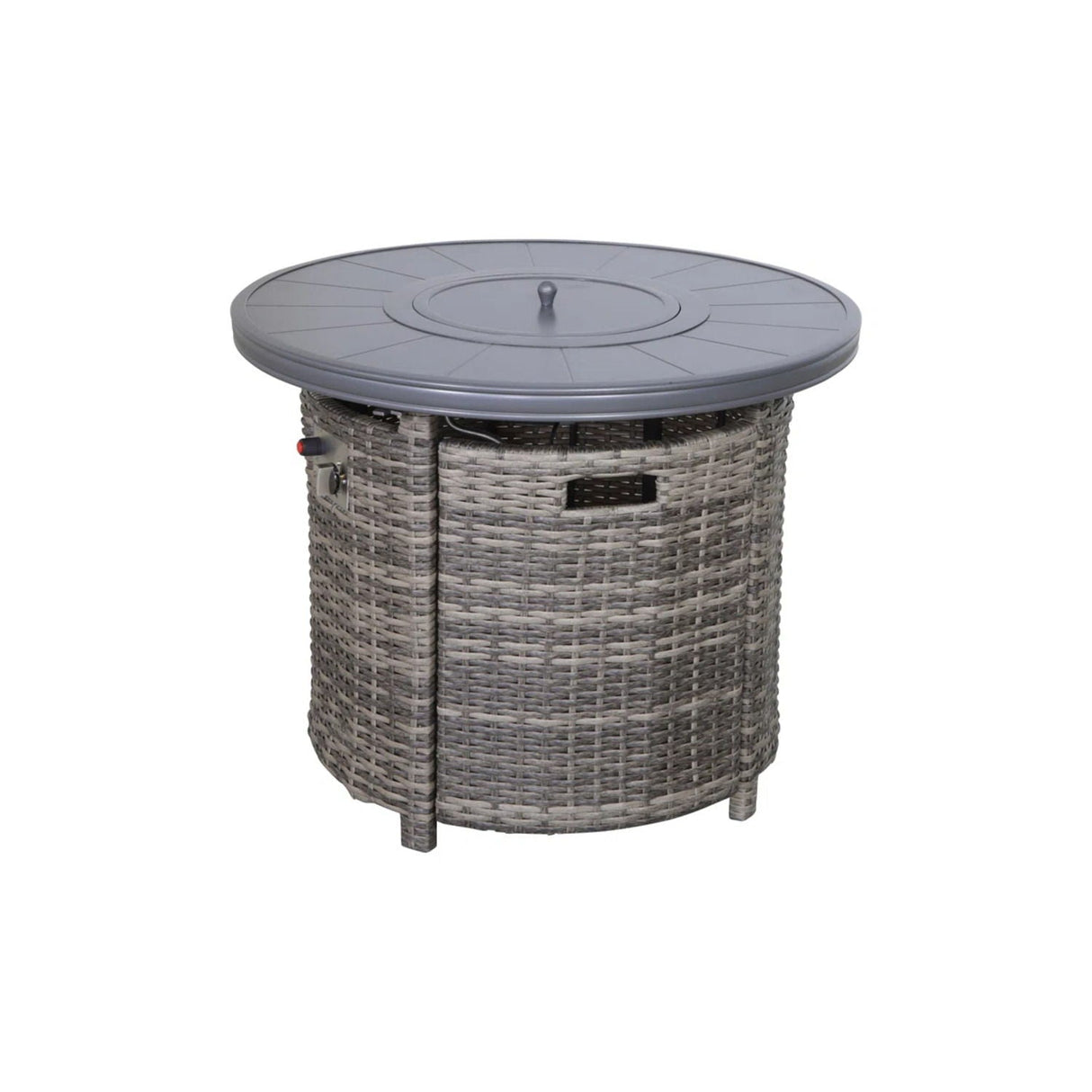 Wicker Outdoor Lounge Set With Cushions And Fire Pit