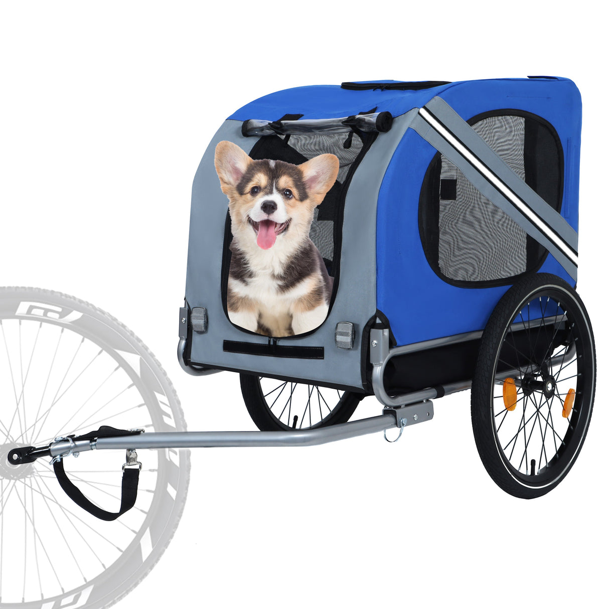 Large Folding Bike Trailer for Dogs – 66LB Capacity All-Terrain Pet Carrier