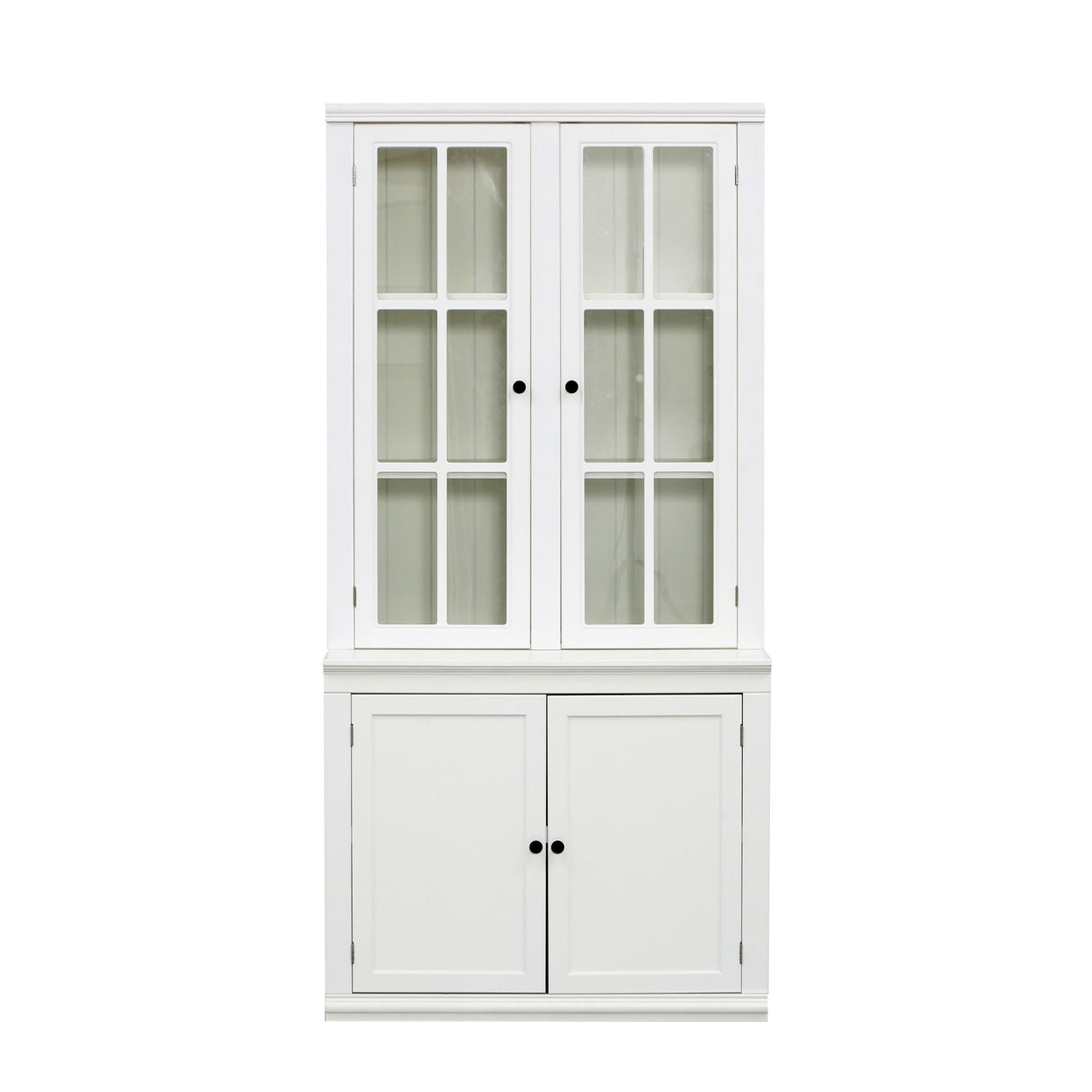 Retro Style Hutch Cabinet With Glass Door, China Cabinet For Home
