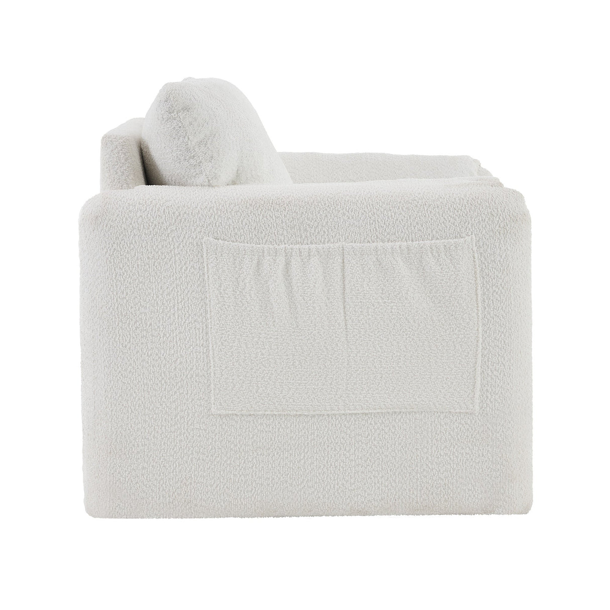 002 Fixed-Modern Accent Chair Single Seater Ivory White