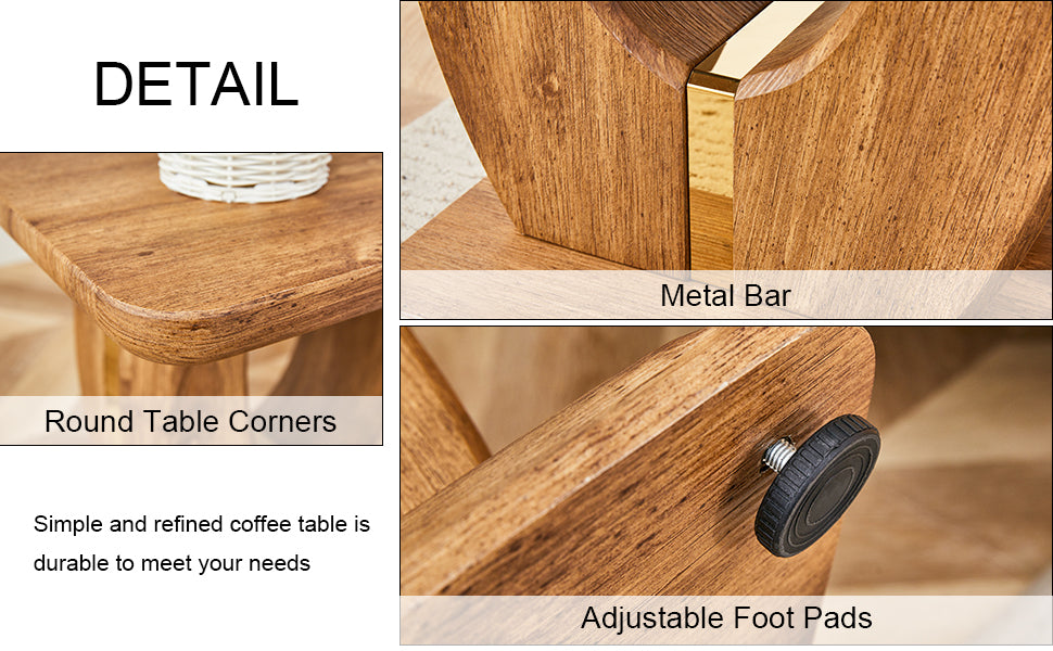 Elegant Wood-Grain Coffee Table