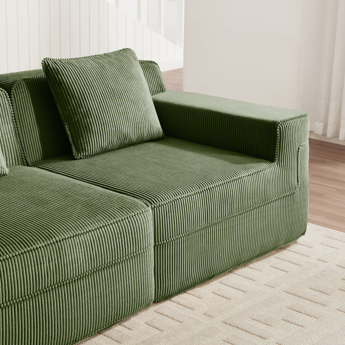 Ottoman Corduroy - Green