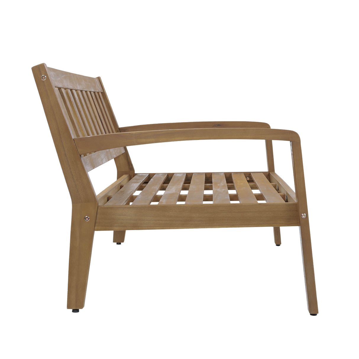 2-Piece Outdoor Gray Acacia Wood Conversation Set