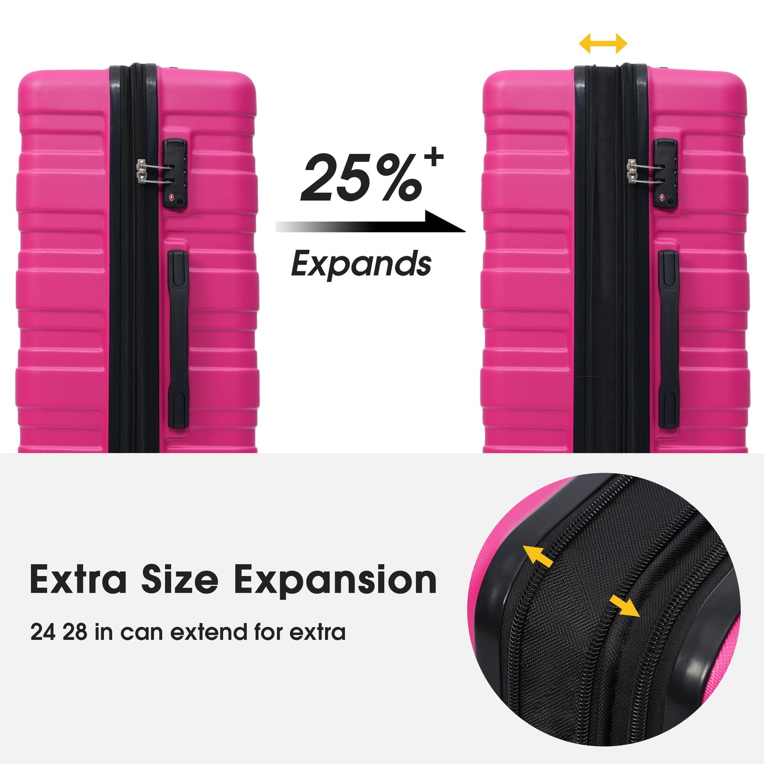 Hardshell Luggage Sets 3 Pcs Spinner Suitcase with TSA Lock