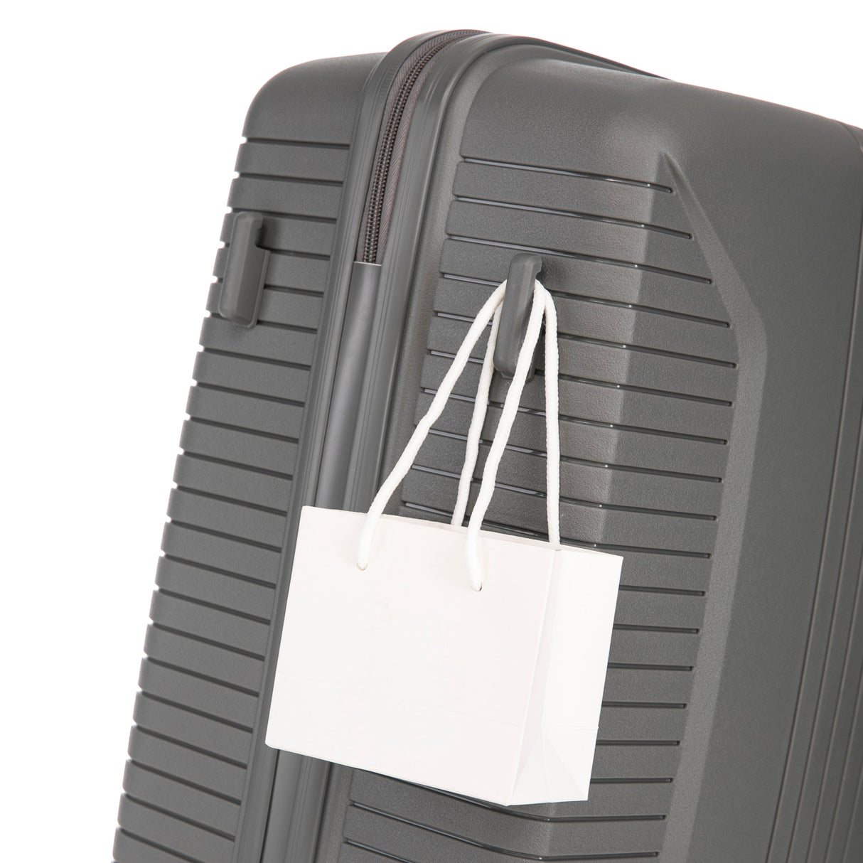 3-Piece PP Spinner Wheel Luggage Set 20'/24'/28' Silver Grey