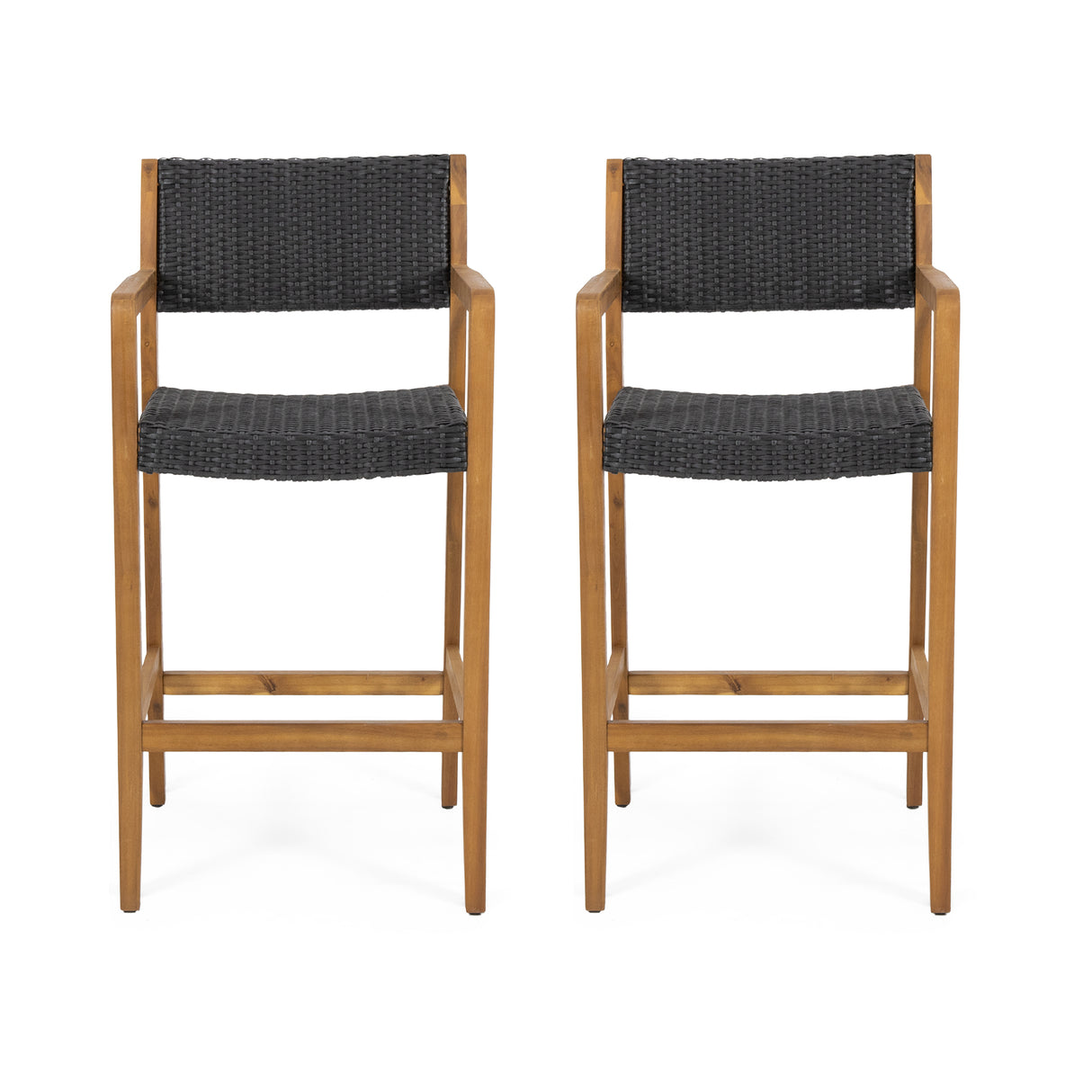 Wicker bar stools set of 2