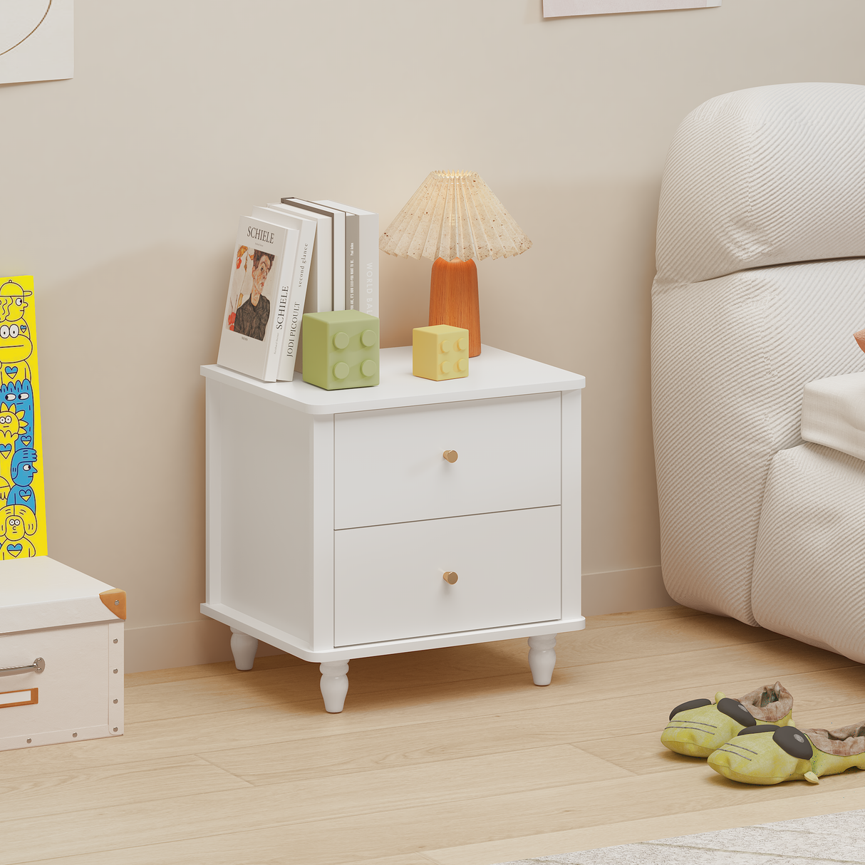 Modern 2-Drawer Nightstand