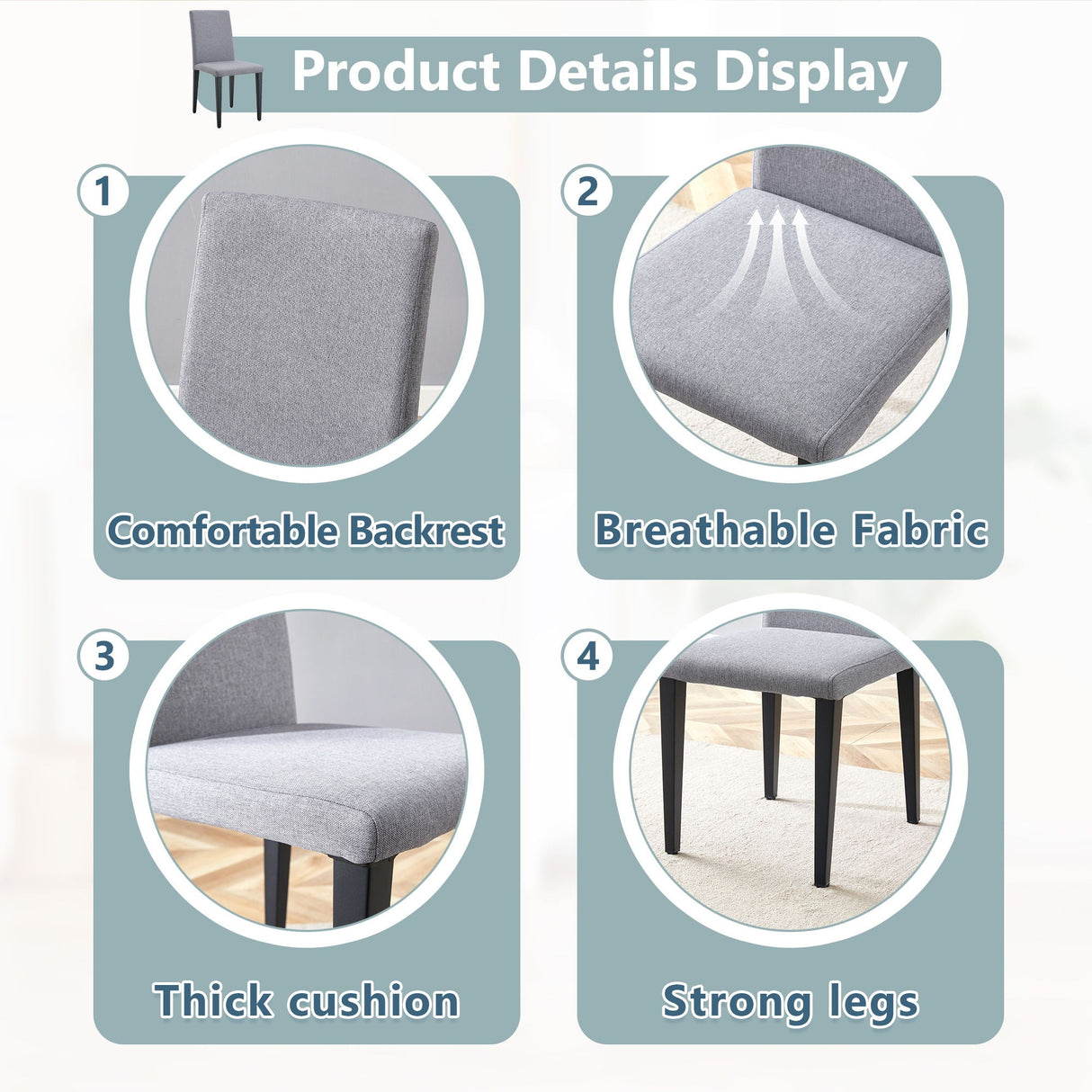 Versatile Dining Chairs With Comfortable Design And Metal Legs