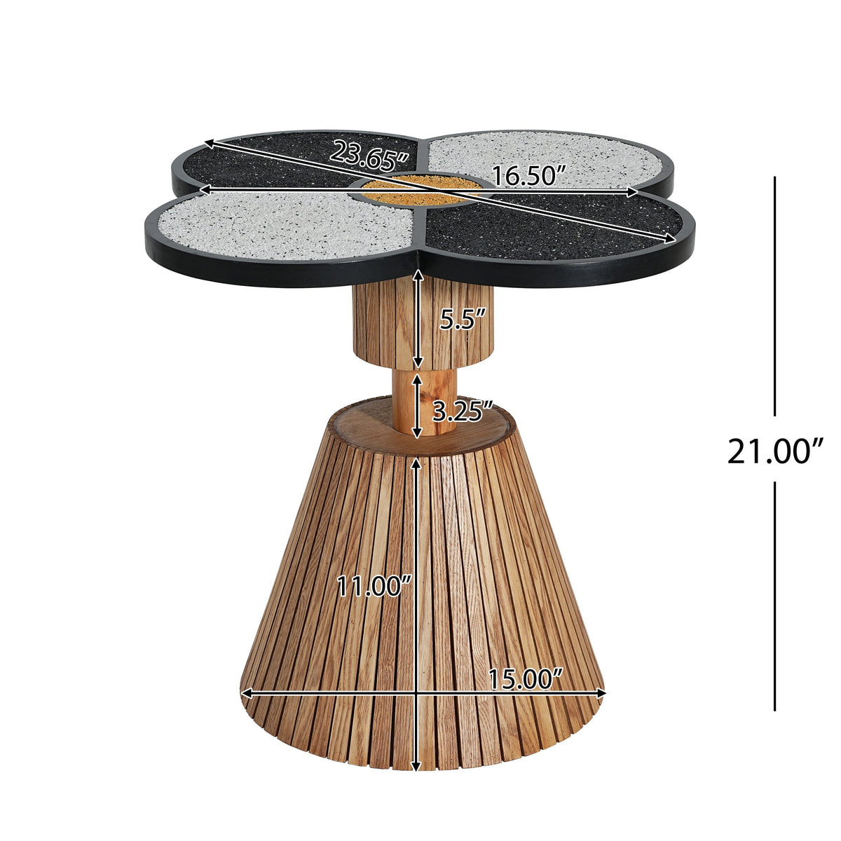 Unique Four-Leaf Clover Side Table for Living Room, Bedroom & Small Spaces