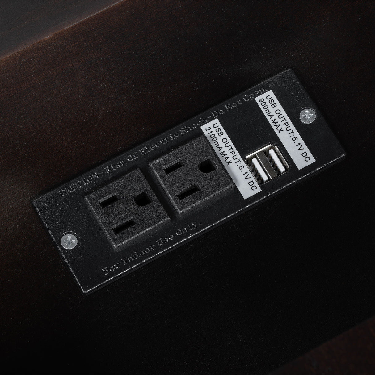 Vintage Flip Top Side Table With USB Ports
