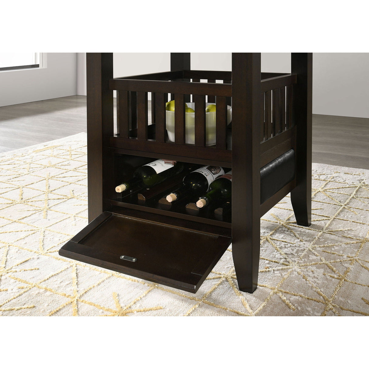 Finley - Square Counter Table With Storage Pedestal Dining Table - Espresso