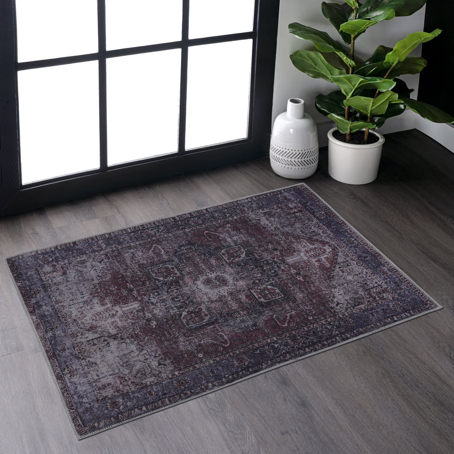 Naar Washable Area Rugs, Low-Pile, Non-Slip, Non-Shedding, Foldable, Kid & Pet Friendly