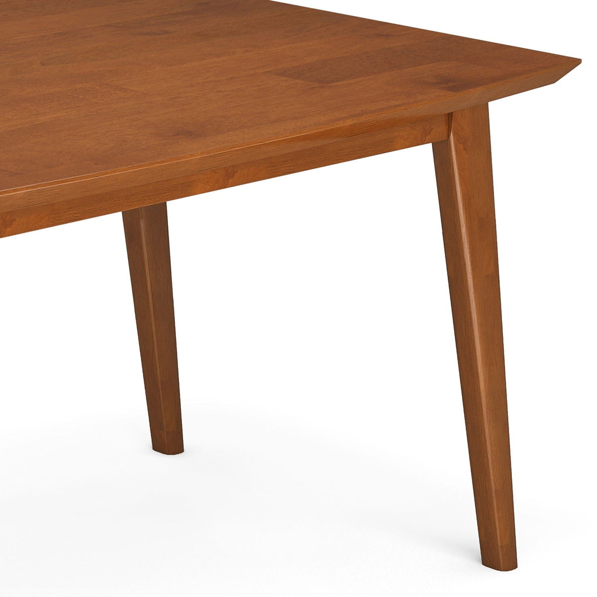 Rectangular Dining Table with Durable Solid Rubberwood Construction - Brown