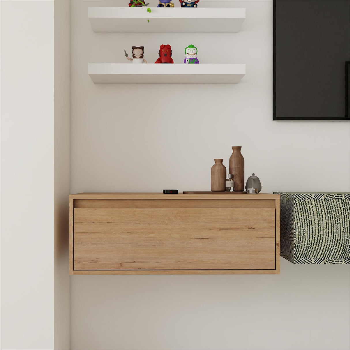 Modern Minimalist Bathroom Cabinet with Soft-Close Drawers and Floating Mounting Design