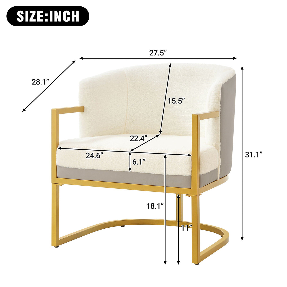 Upholstered Reading Accent Armchair for Living Room