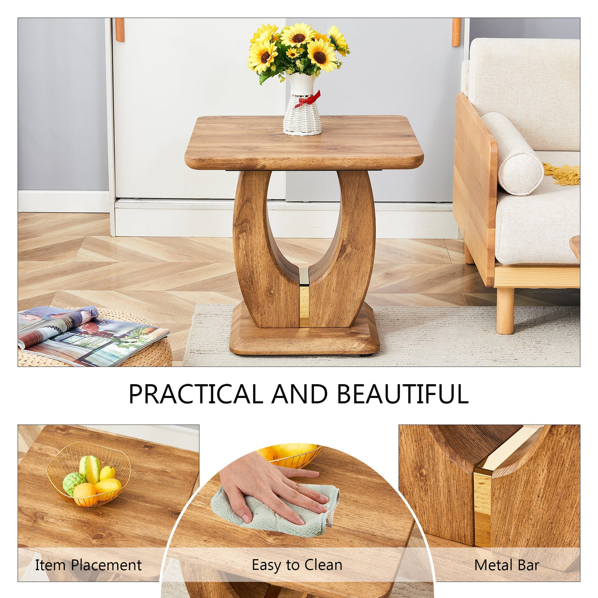 Elegant Wood-Grain Coffee Table