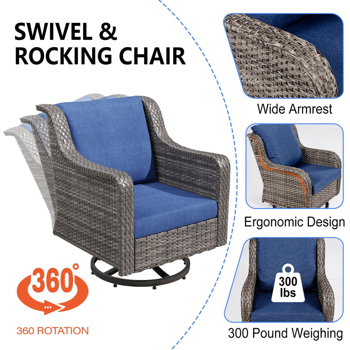 JB Two Swivel Chairs and Side Table