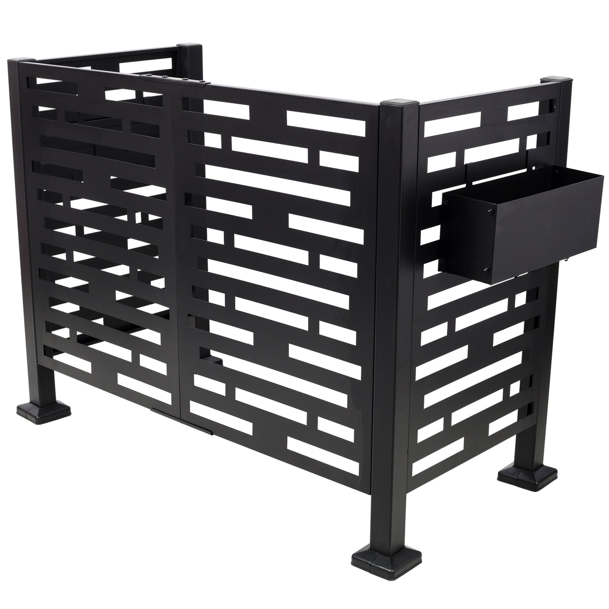4x2 Ft Metal Air Conditioner Fence with Planter Boxes