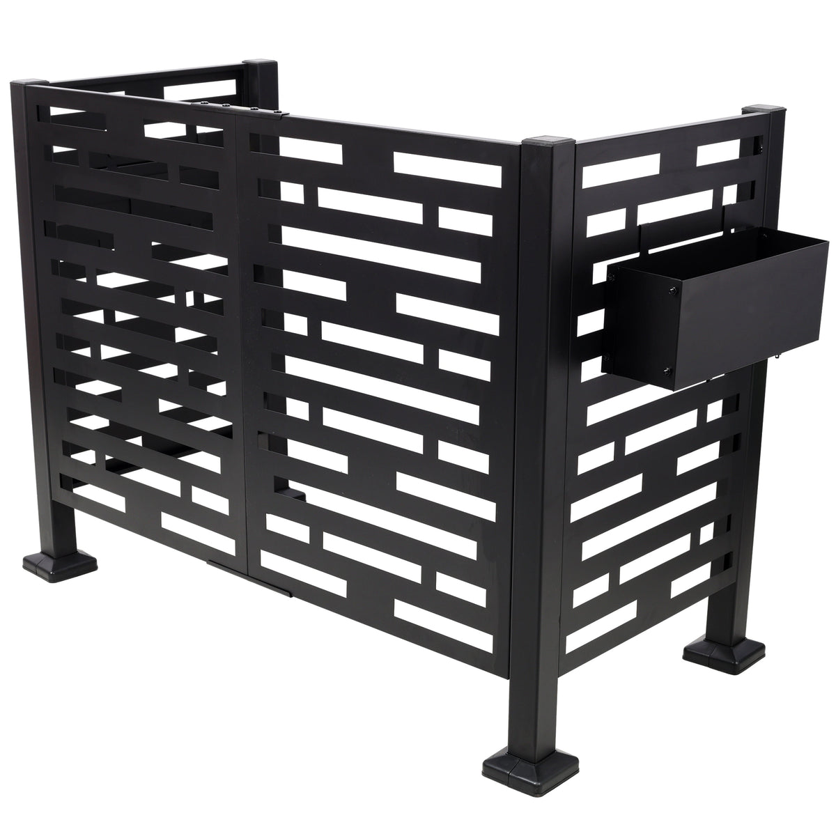 4x2 Ft Metal Air Conditioner Fence with Planter Boxes