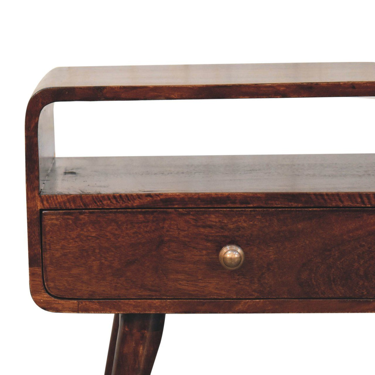 Solid Wood Curved Media Unit