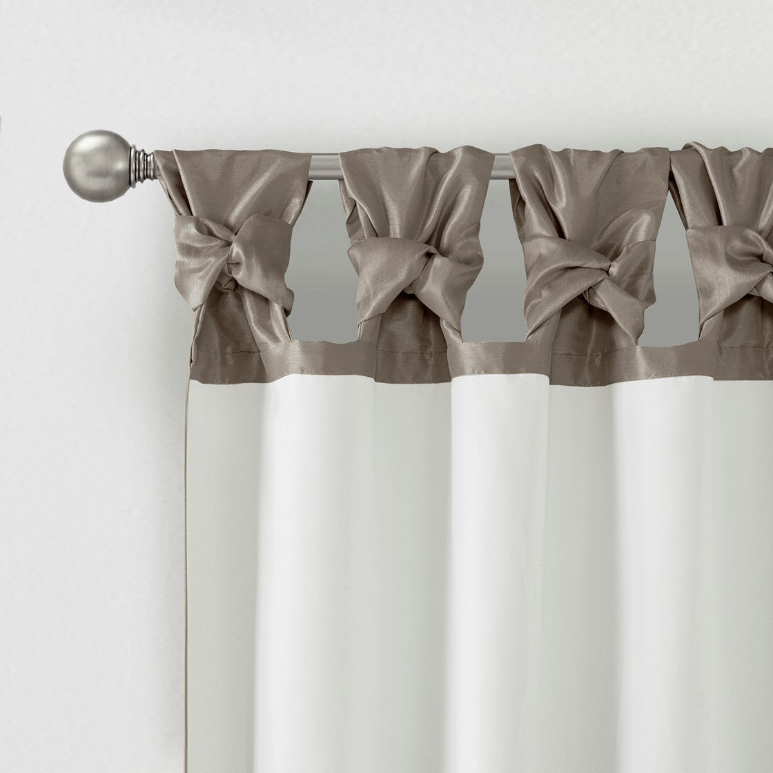 Twist Tab Lined Window Curtain Panel Pewter 50x108"