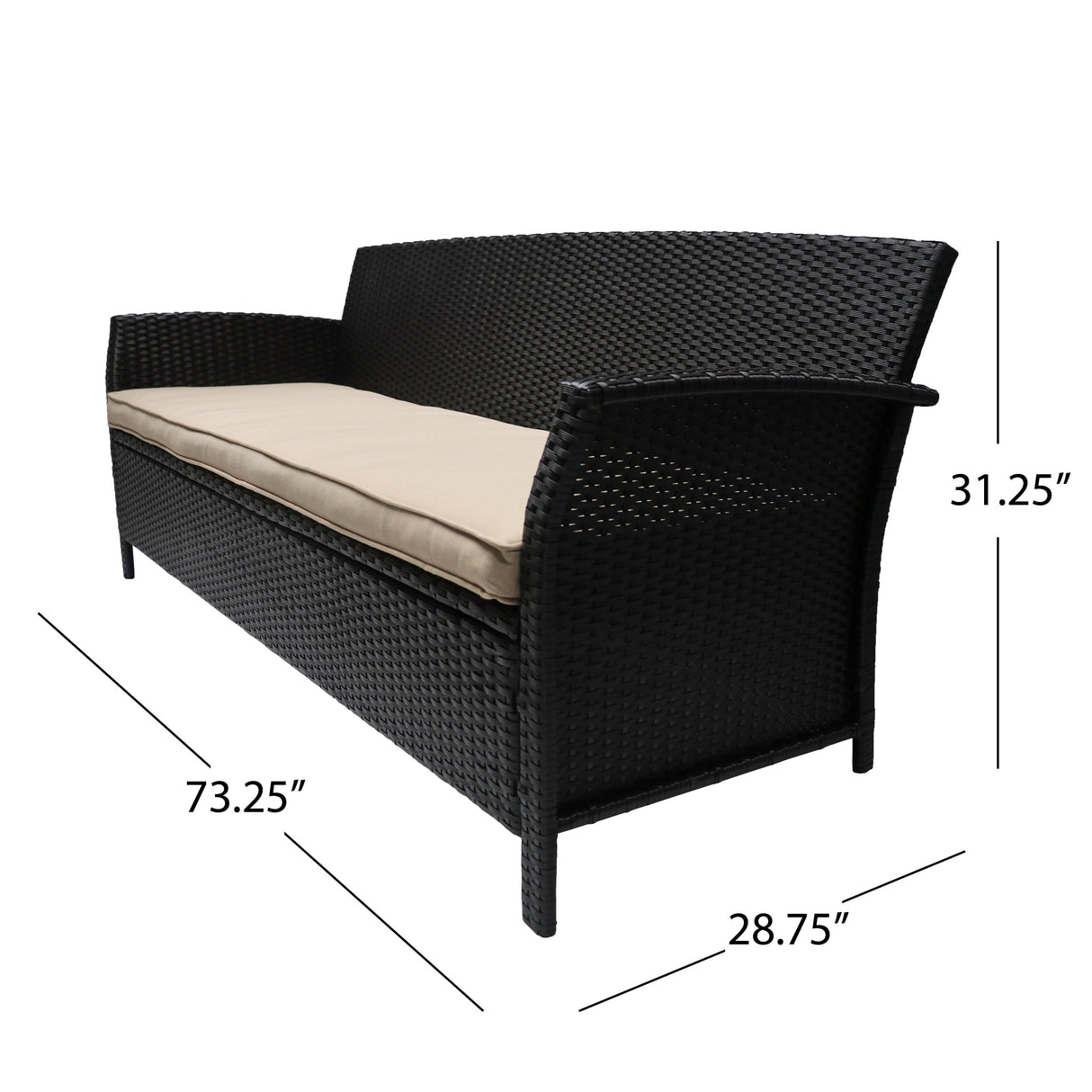 St Lucia 3 Seater Outdoor Sofa