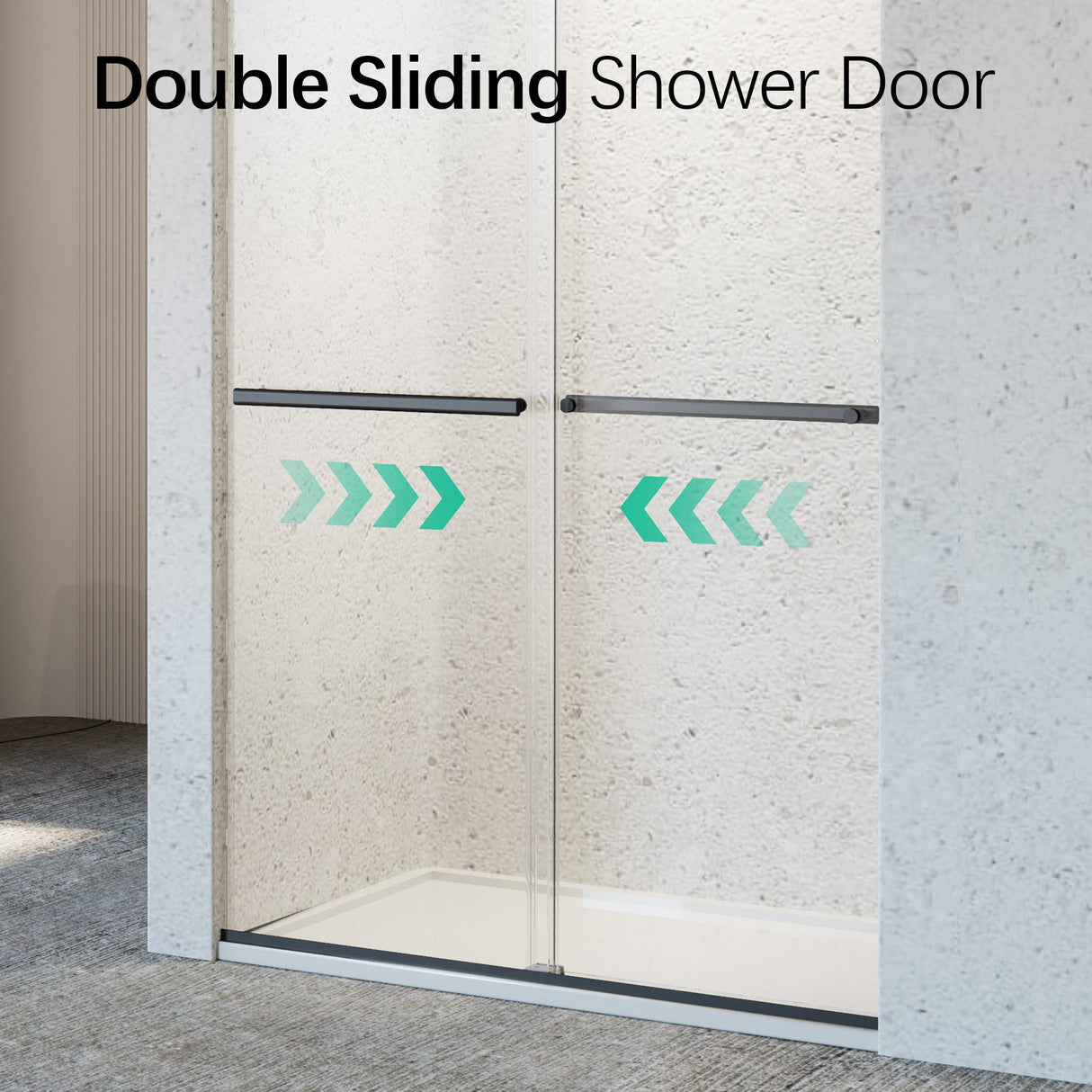 46-48" W x 76" H Frameless Double Sliding Soft-Close Shower Door
