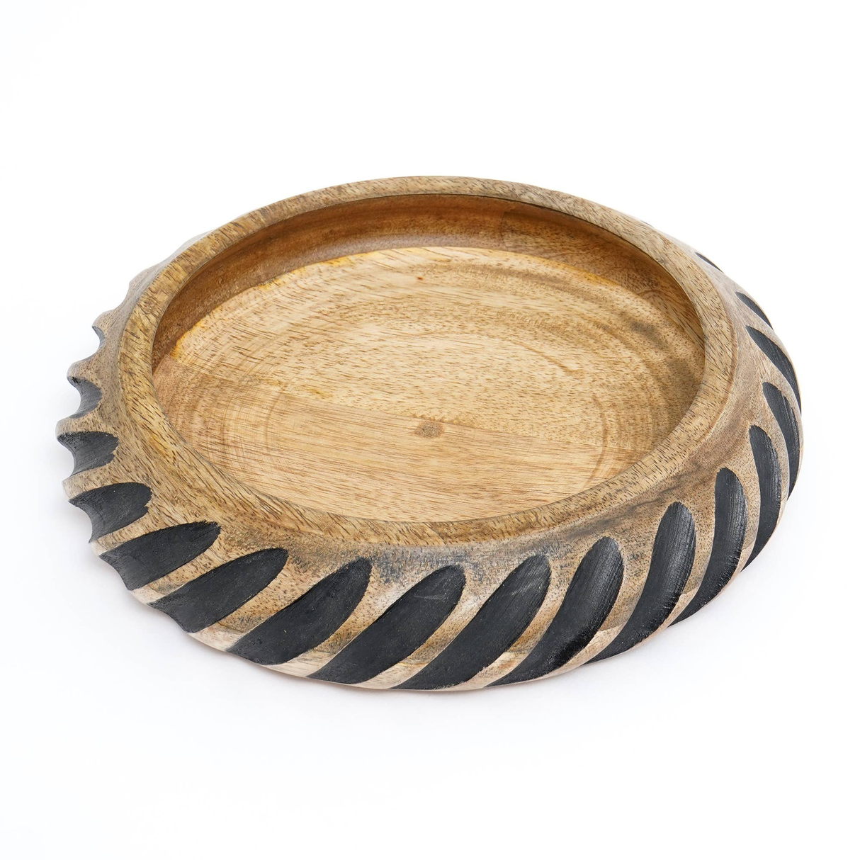 Handmade Wooden Bowl with Black Filler – UniqueArtisan Craft for Stylish Décor