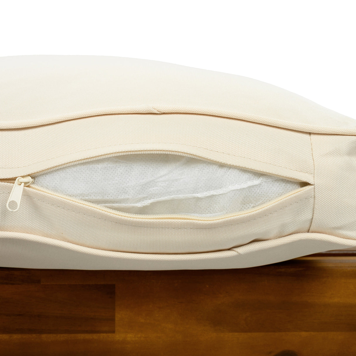 Patio Conversation Set with Foldable Acacia Wood Side Table and Cushions