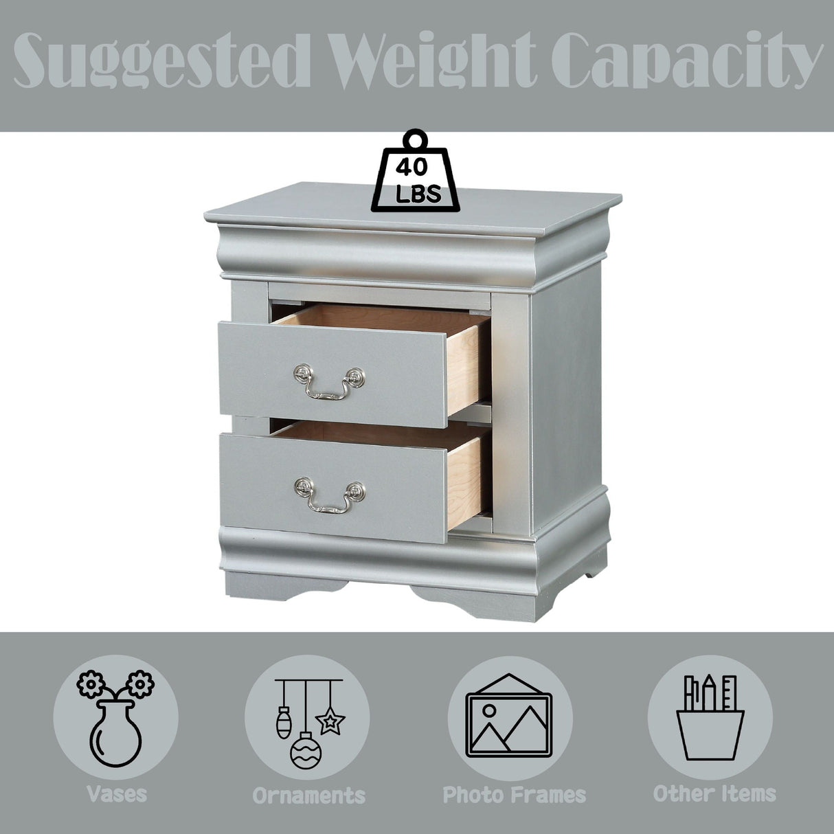 Louis Philippe III - Sleek Design Nightstand
